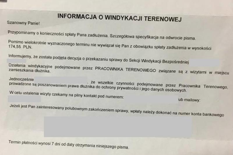 Profesjonalne pismo windykacyjne