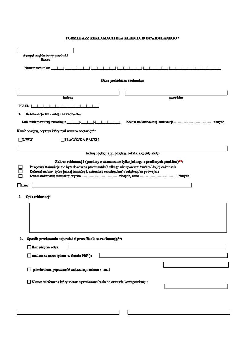 Skuteczna reklamacja bankowa